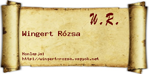 Wingert Rózsa névjegykártya