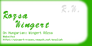 rozsa wingert business card